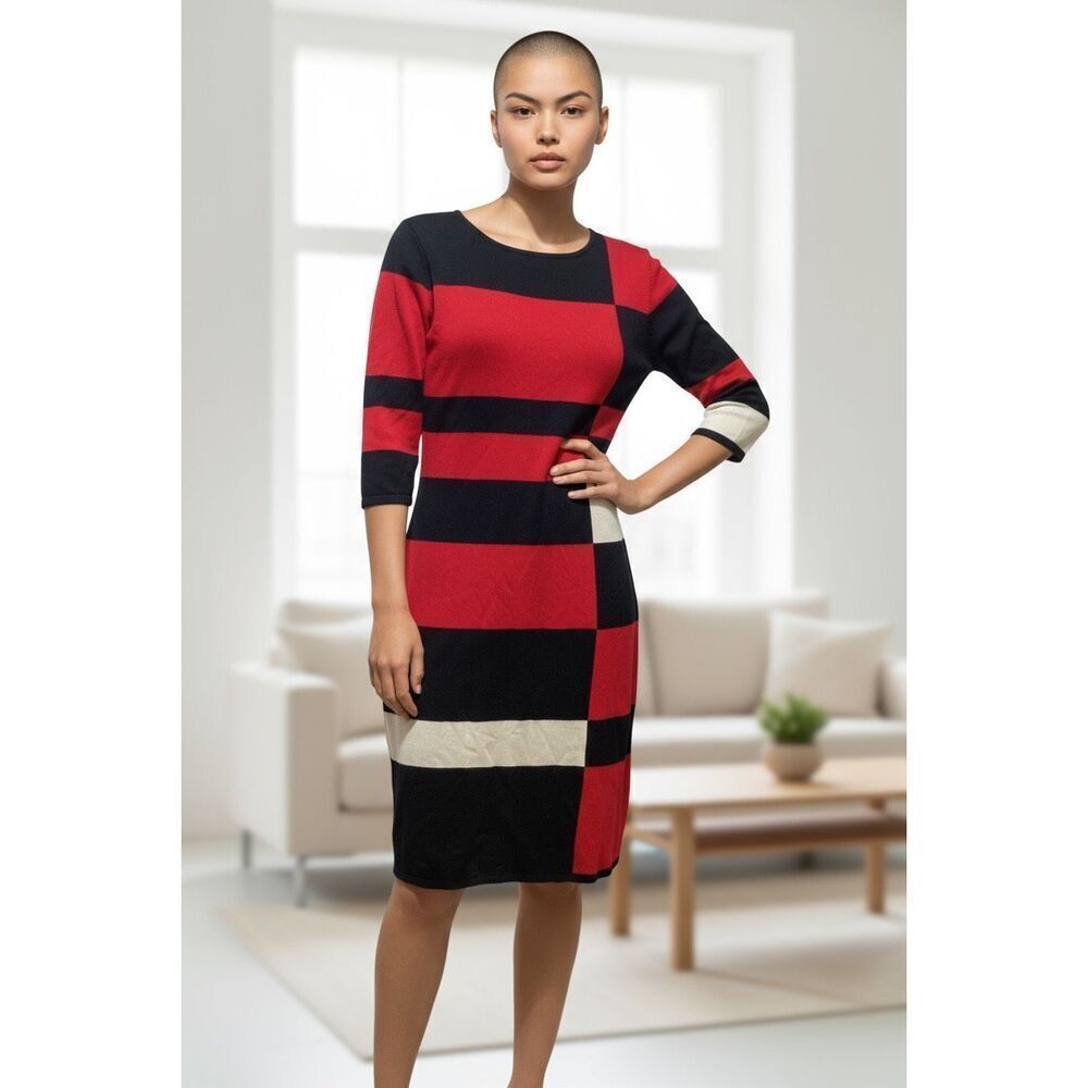 Bodycon Color Block Sweater Dress L Danny & Nicole